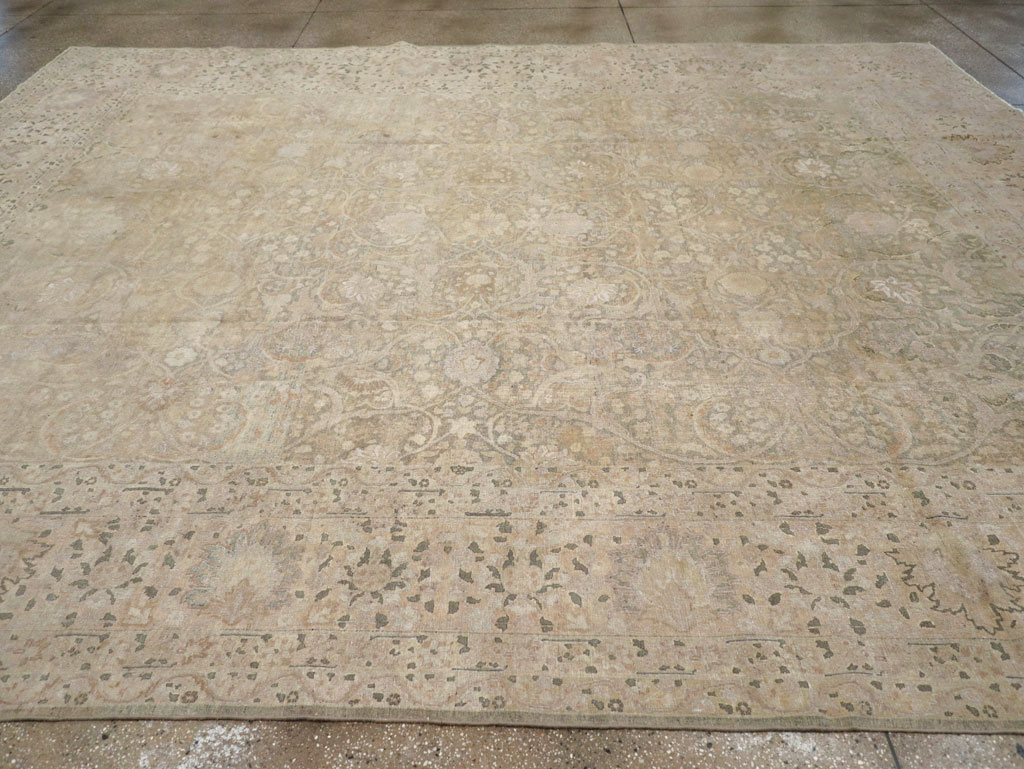 Antique Persian Tabriz Room Size Carpet, No.22303 - Gss