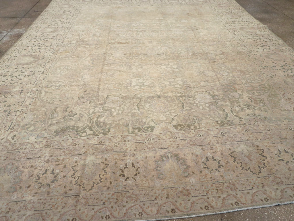 Antique Persian Tabriz Room Size Carpet, No.22303 - Gss