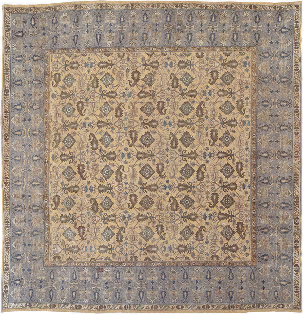 Antique Indian Lahore Large Square Room Size Carpet, No.22327 - Gss
