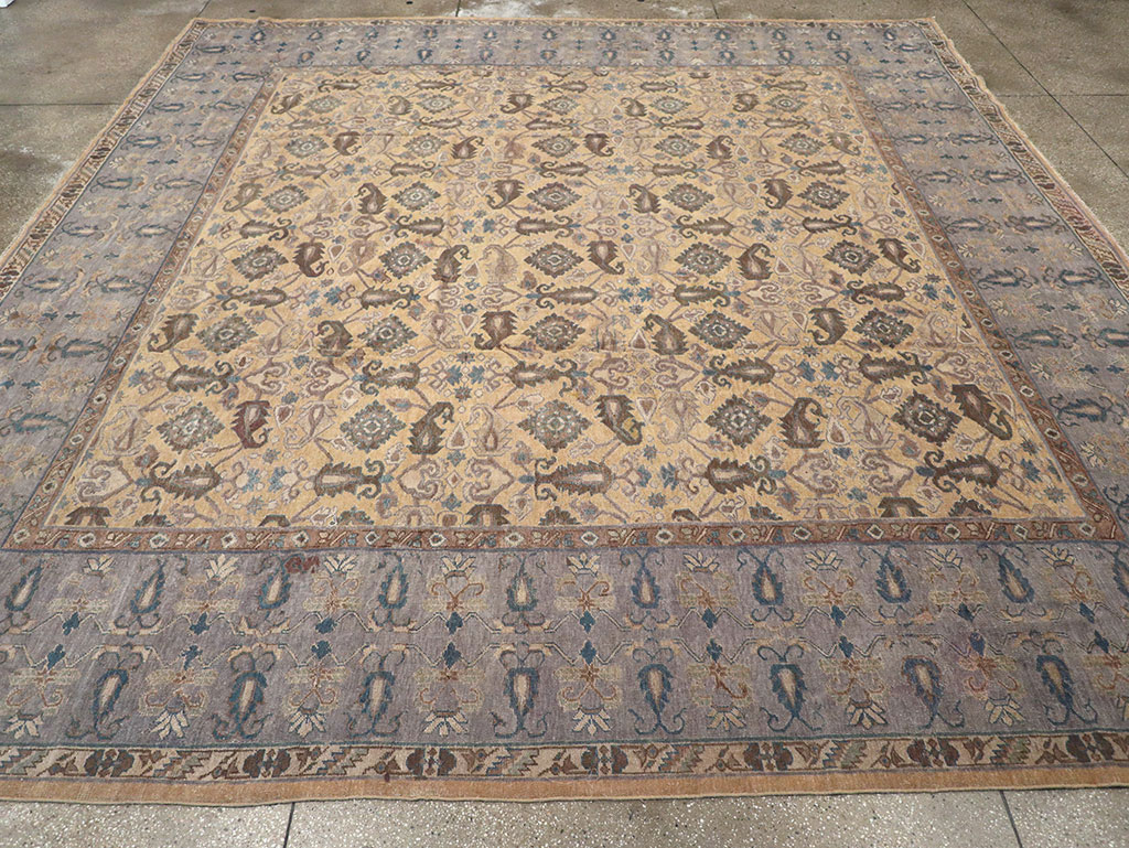Antique Indian Lahore Large Square Room Size Carpet, No.22327 - Gss
