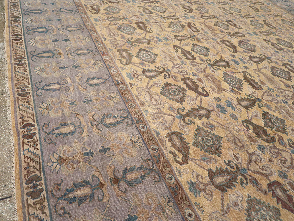Antique Indian Lahore Large Square Room Size Carpet, No.22327 - Gss