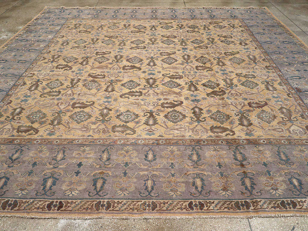Antique Indian Lahore Large Square Room Size Carpet, No.22327 - Gss