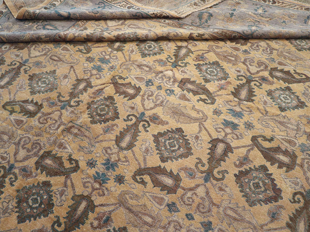 Antique Indian Lahore Large Square Room Size Carpet, No.22327 - Gss