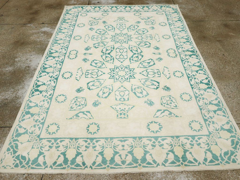 Vintage Indian Cotton Agra Carpet, No.22328 - Gss