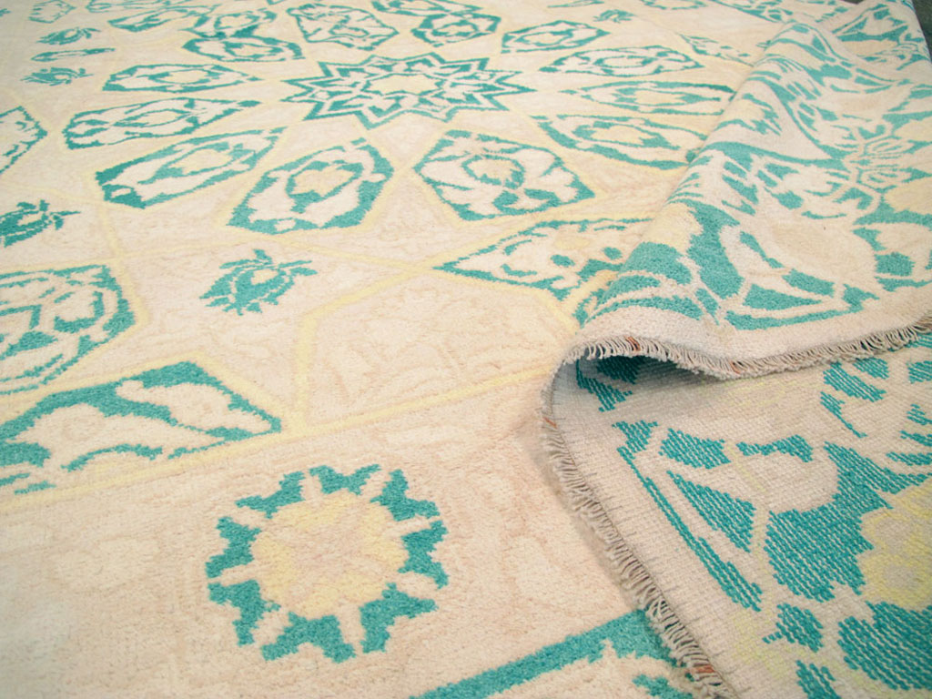 Vintage Indian Cotton Agra Carpet, No.22328 - Gss