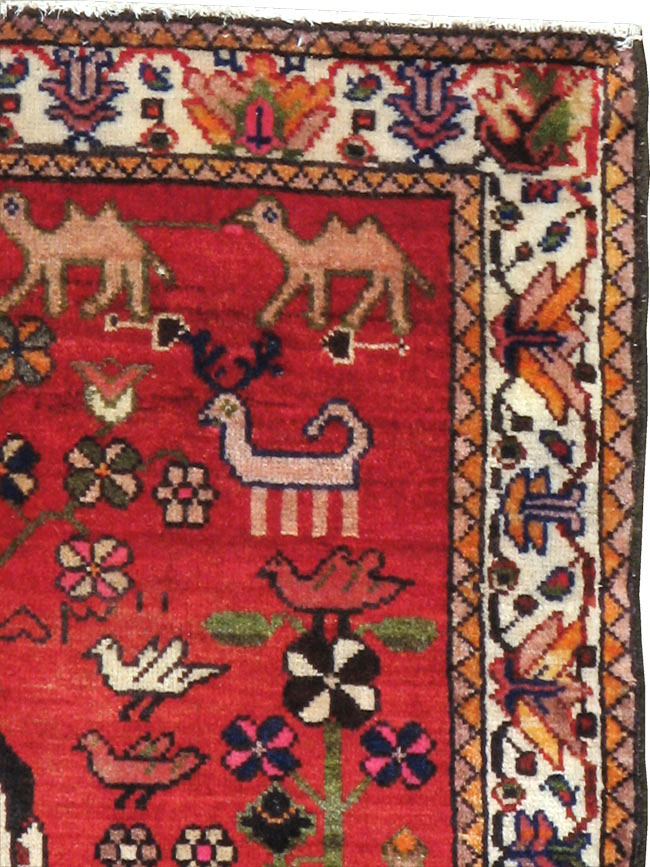 Vintage Persian Malayer Pictorial Rug, No.22476 - Gss