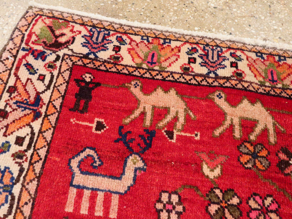 Vintage Persian Malayer Pictorial Rug, No.22476 - Gss