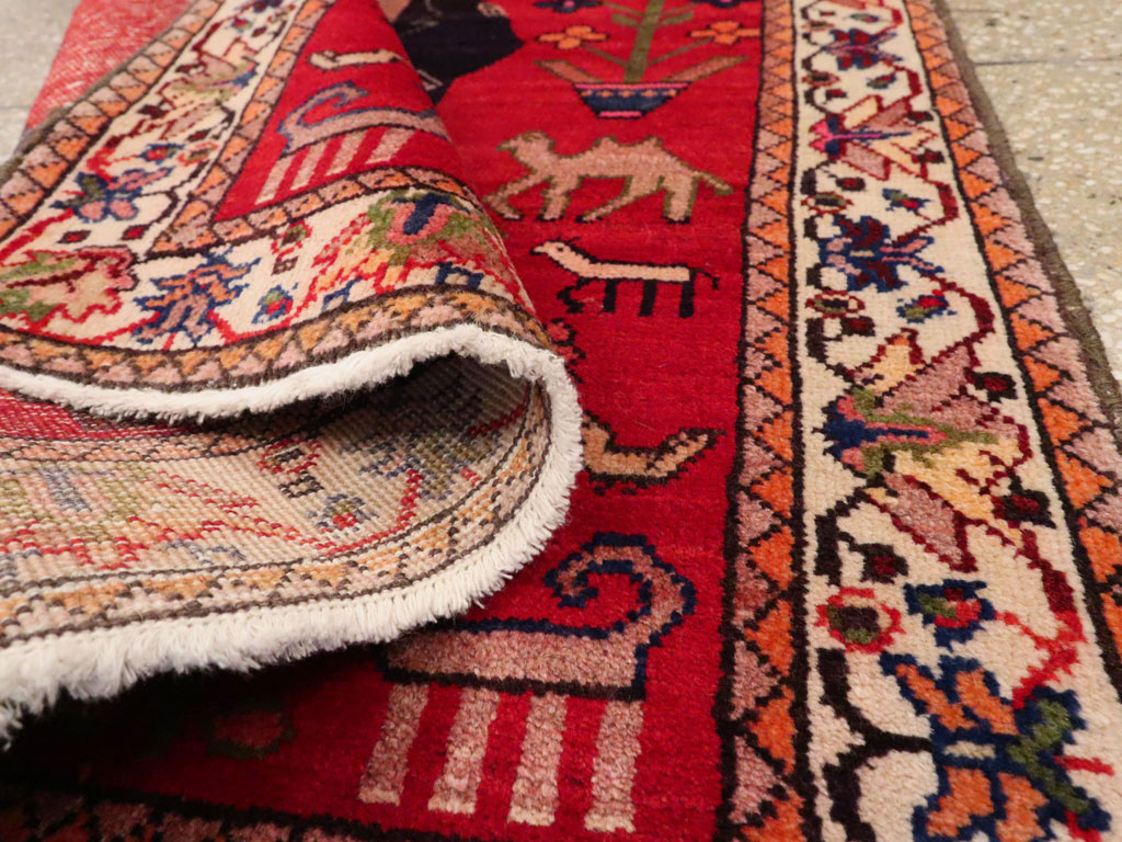 Vintage Persian Malayer Pictorial Rug, No.22476 - Gss