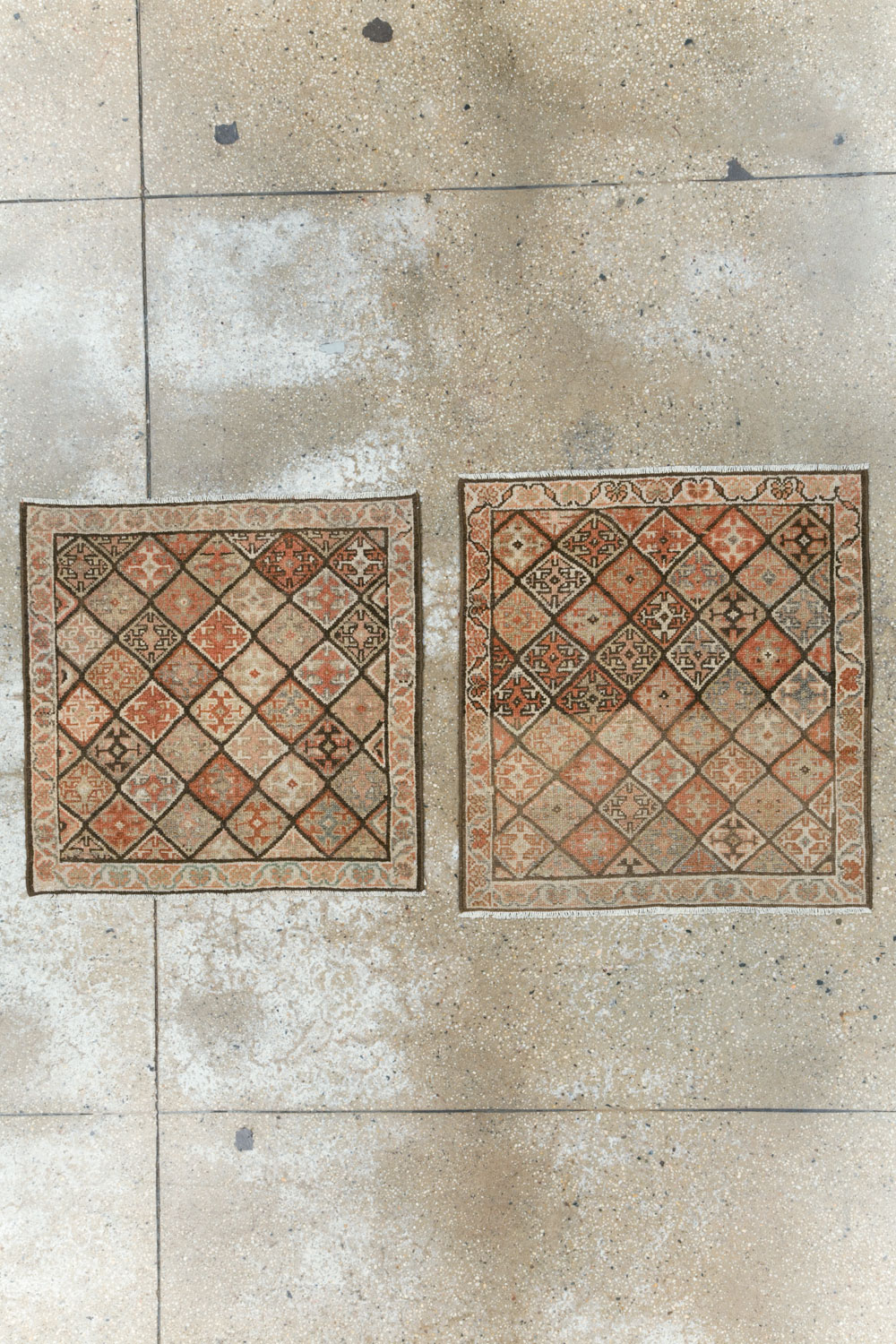 Antique Persian Kurdish Square Rug (Pair: 1 of 2), No.22534 - Gss