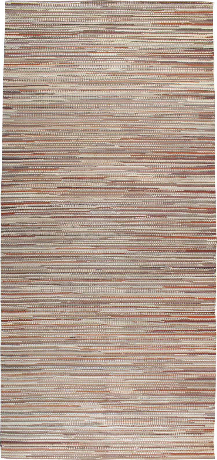 Vintage American Braided Long and Narrow Gallery Carpet, No.22535 - Gss