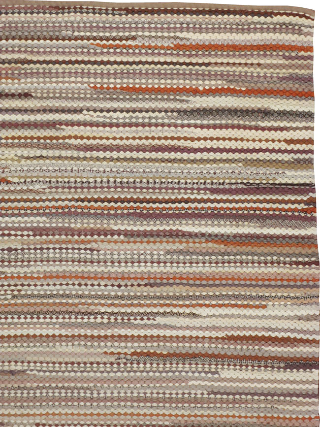 Vintage American Braided Long and Narrow Gallery Carpet, No.22535 - Gss