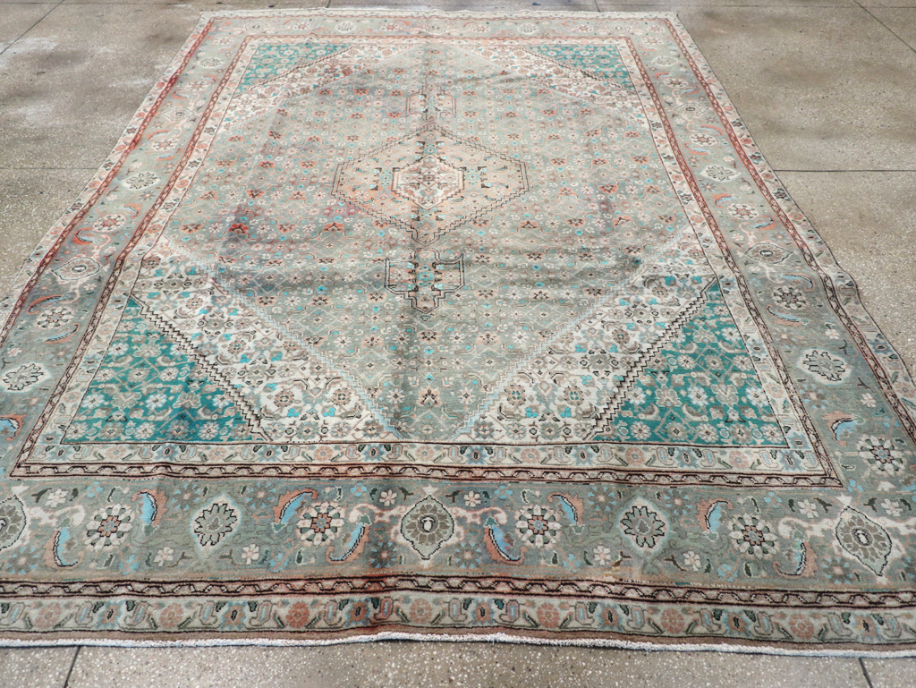 Vintage Persian Tabriz Room Size Carpet, No.22542 - Gss