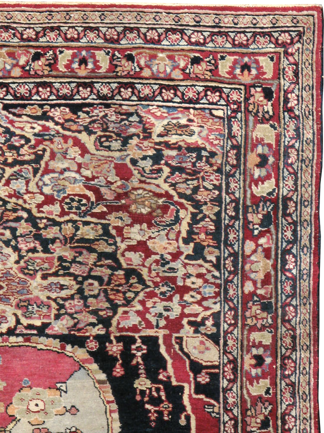 Vintage Persian Mashad Rug, No.22550 - Gss