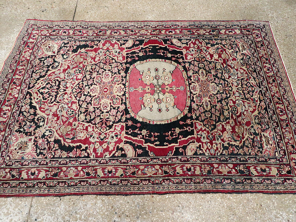 Vintage Persian Mashad Rug, No.22550 - Gss