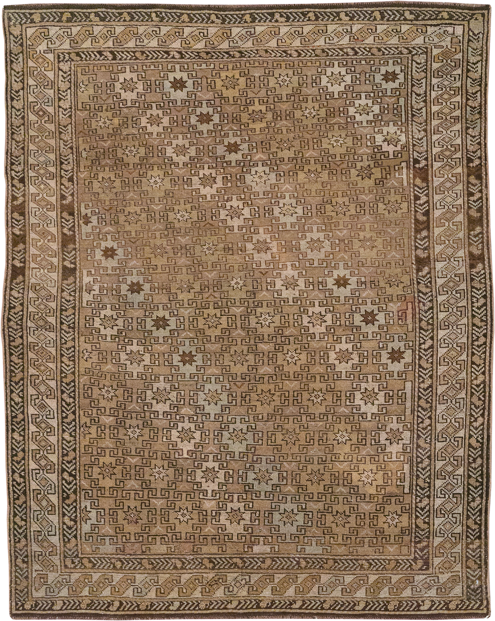 Antique Caucasian Shirvan Accent Rug, No.22558 - Gss