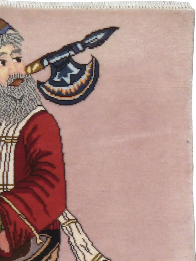 Vintage Persian Tabriz Pictorial Rug, No.22579 - Gss