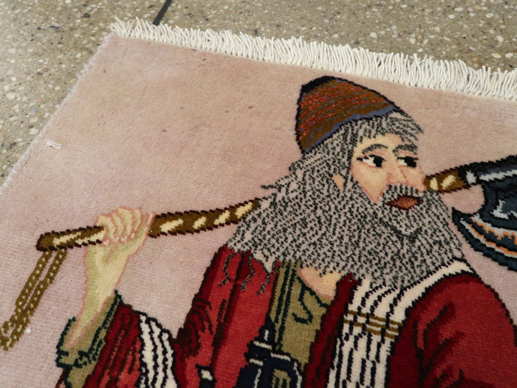 Vintage Persian Tabriz Pictorial Rug, No.22579 - Gss