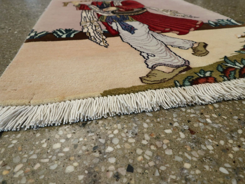 Vintage Persian Tabriz Pictorial Rug, No.22579 - Gss