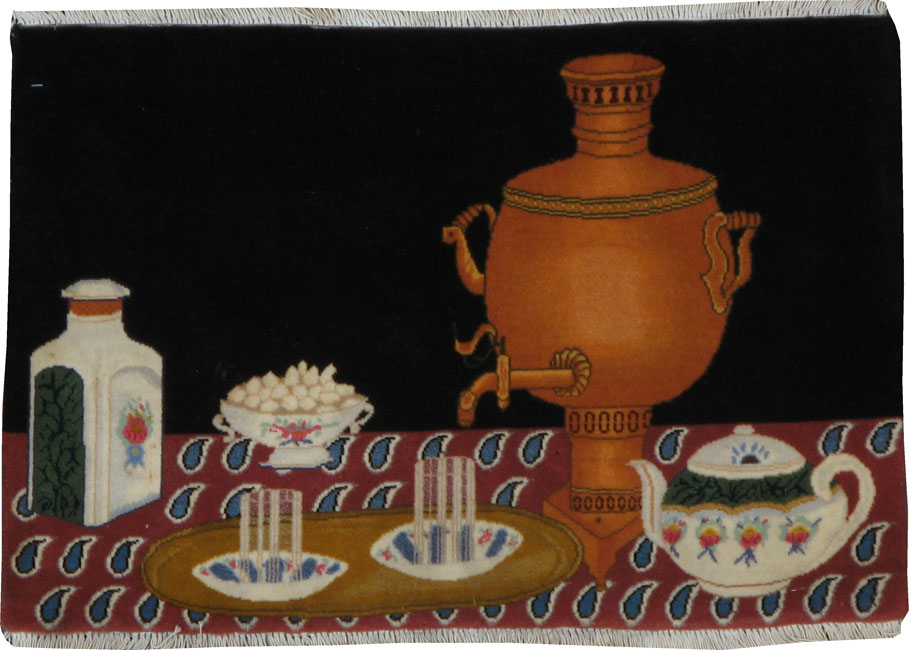 Vintage Persian Tabriz Pictorial Rug, No.22580 - Gss