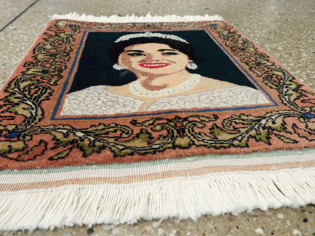 Vintage Persian Tabriz Pictorial Rug, No.22590 - Gss