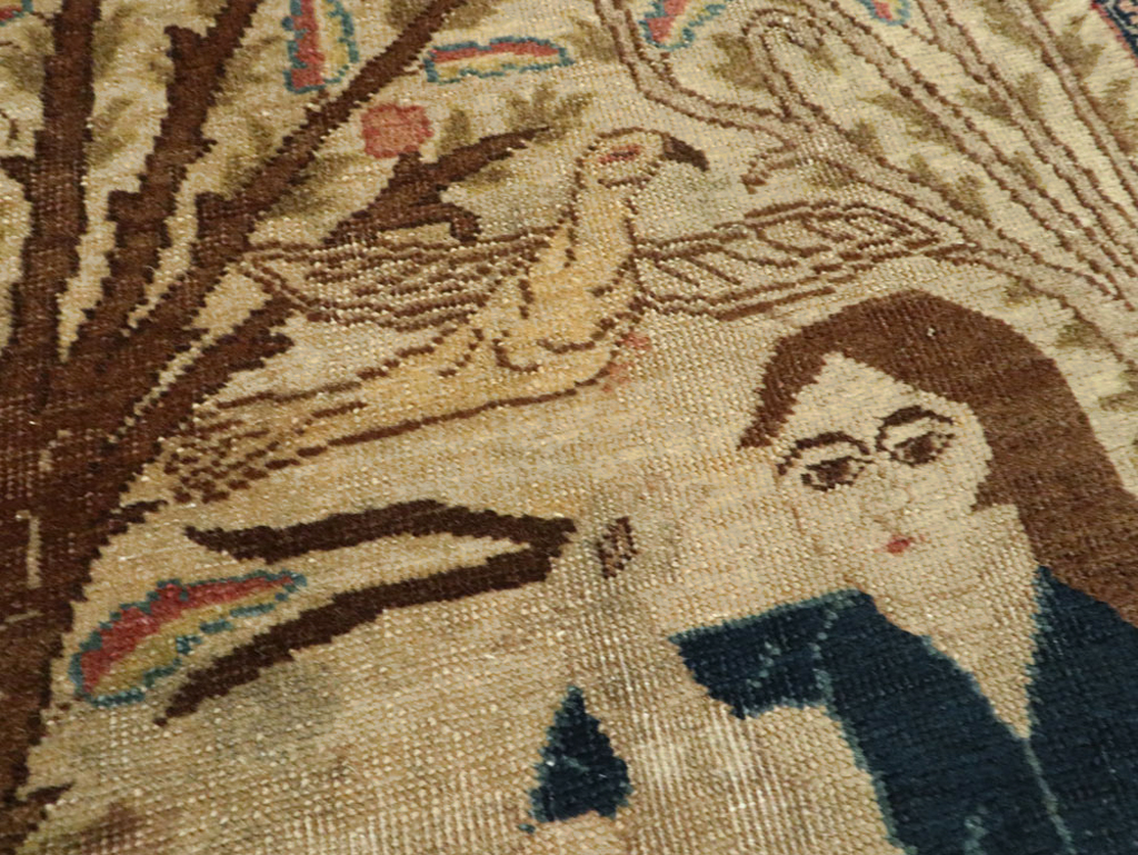 Vintage Persian Tabriz Pictorial Rug (Pair: 1 of 2), No.22595 - Gss