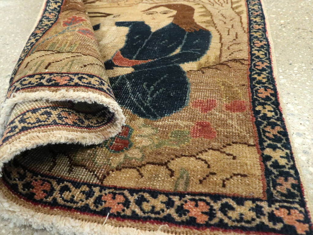 Vintage Persian Tabriz Pictorial Rug (Pair: 1 of 2), No.22595 - Gss