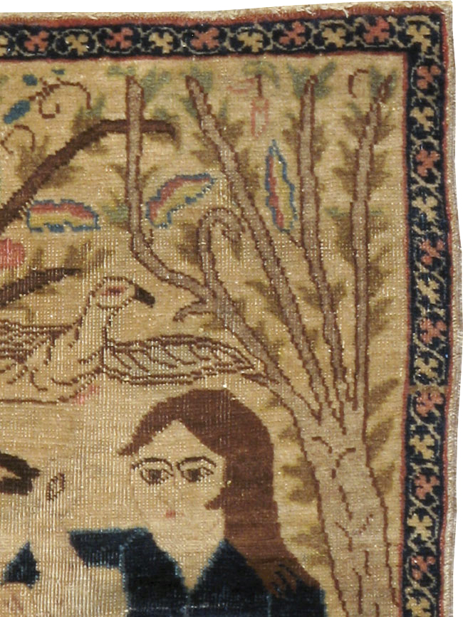 Vintage Persian Tabriz Pictorial Rug (Pair: 2 of 2), No.22596 - Gss