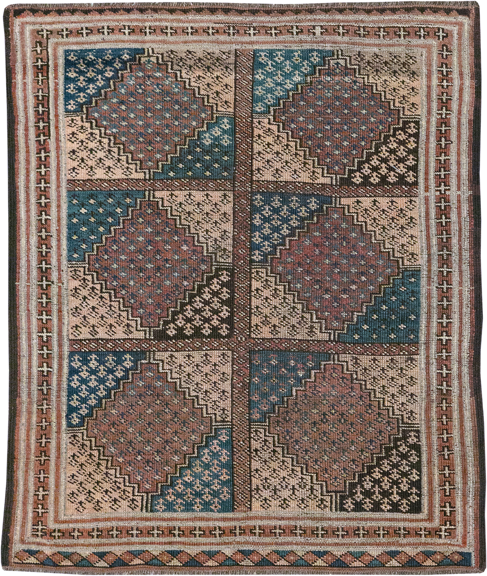 Antique Central Asia Turkoman Throw Rug, No.22598 - Gss