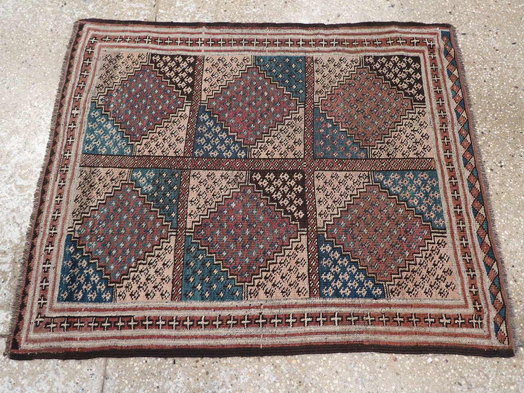 Antique Central Asia Turkoman Throw Rug, No.22598 - Gss