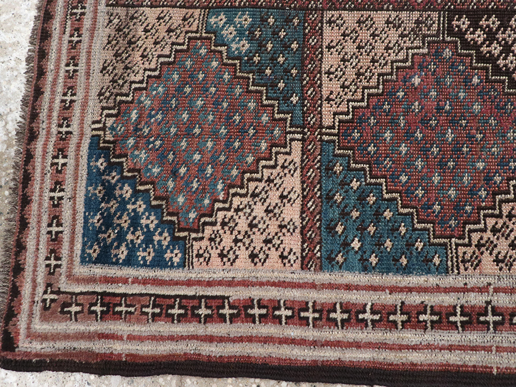 Antique Central Asia Turkoman Throw Rug, No.22598 - Gss