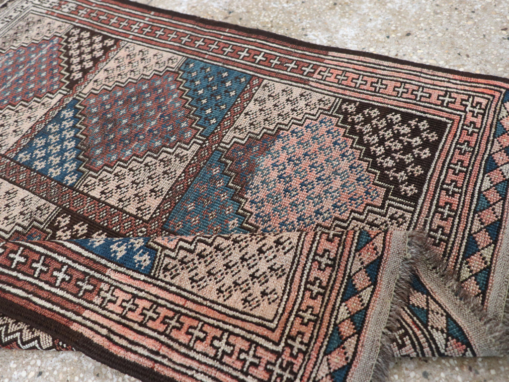 Antique Central Asia Turkoman Throw Rug, No.22598 - Gss