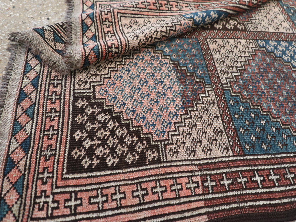 Antique Central Asia Turkoman Throw Rug, No.22598 - Gss