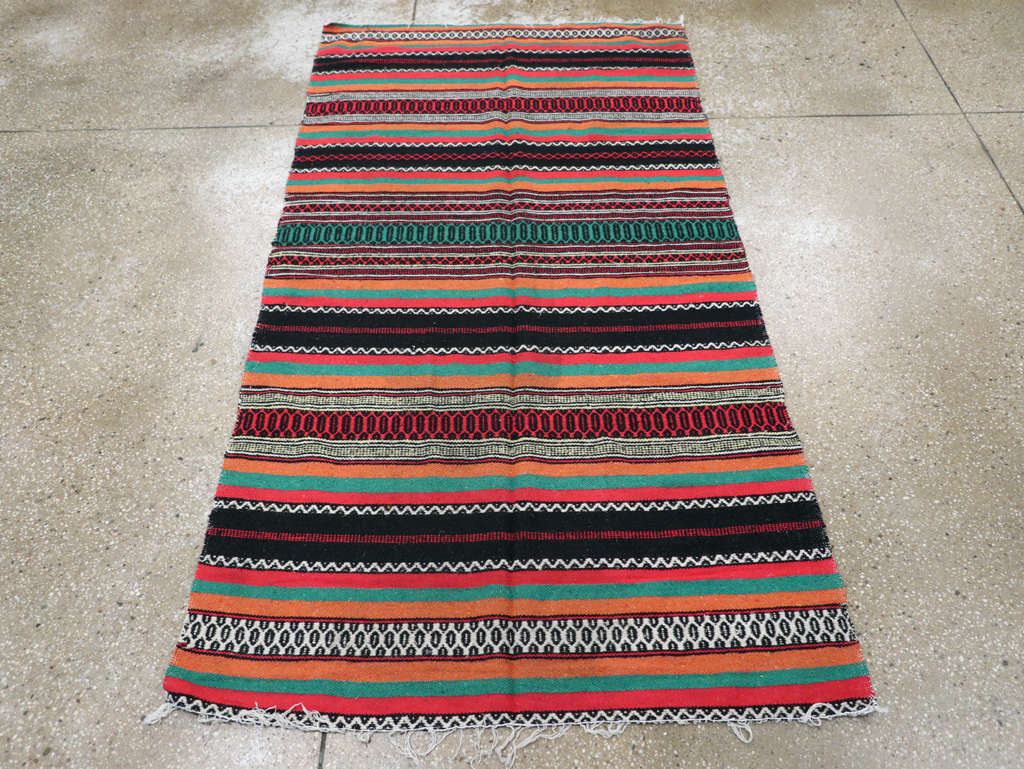 Vintage Mexican Kilim Blanket, No.22600 - Gss