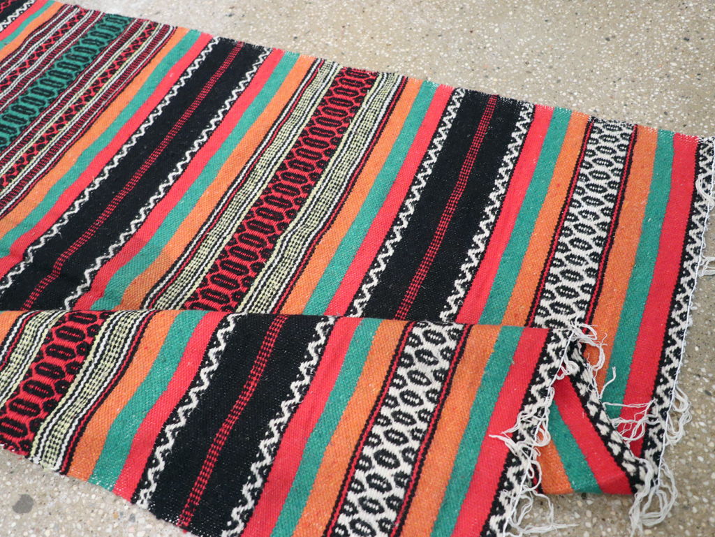 Vintage Mexican Kilim Blanket, No.22600 - Gss