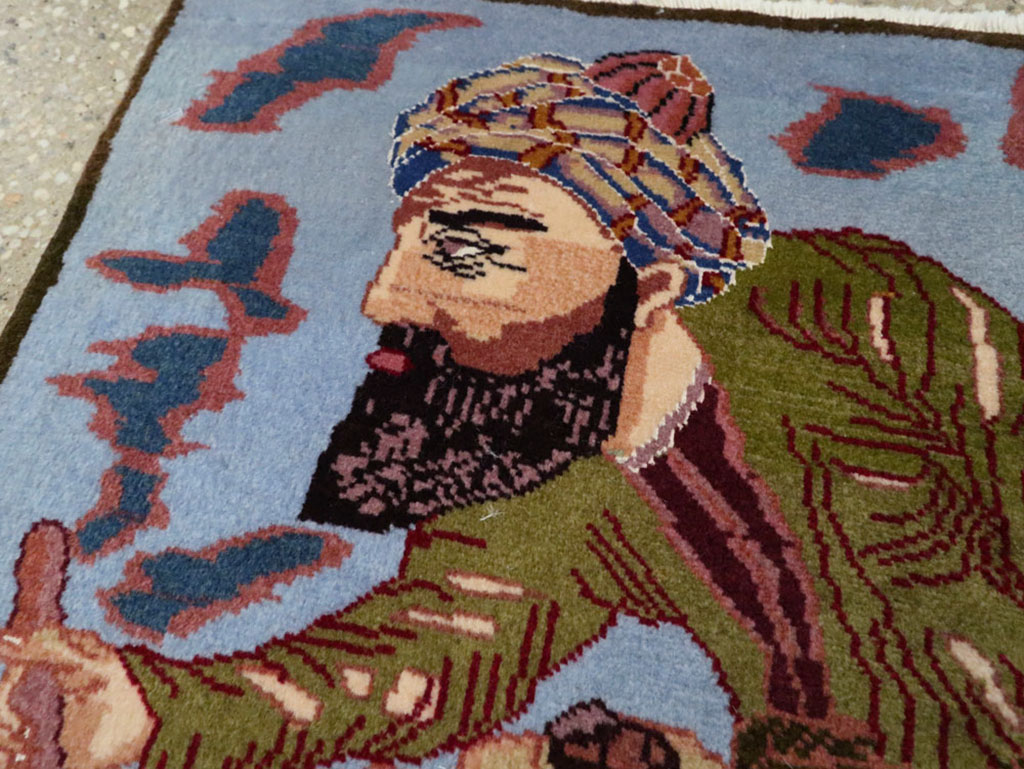 Vintage Persian Tabriz Pictorial Rug, No.22606 - Gss