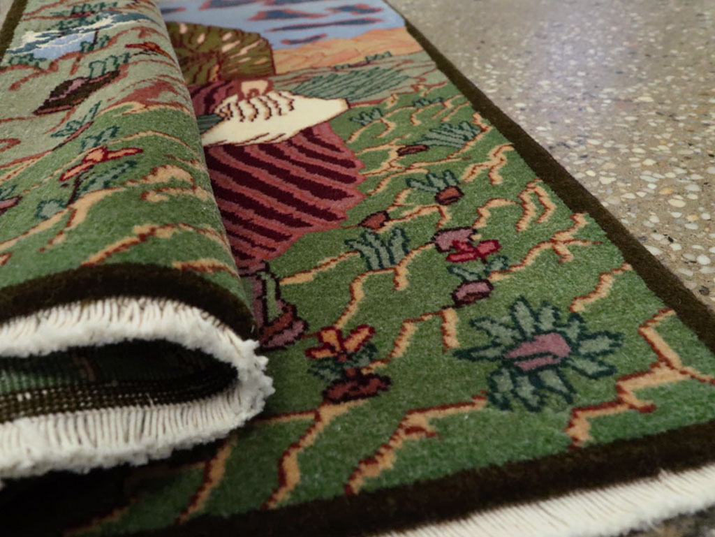 Vintage Persian Tabriz Pictorial Rug, No.22606 - Gss