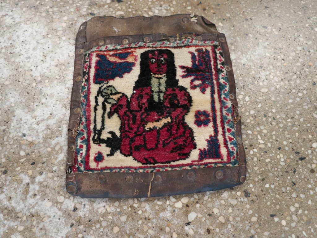 Antique Persian Mashad Pictorial Bag, No.22612 - Gss