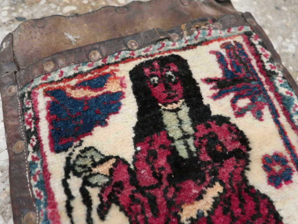 Antique Persian Mashad Pictorial Bag, No.22612 - Gss