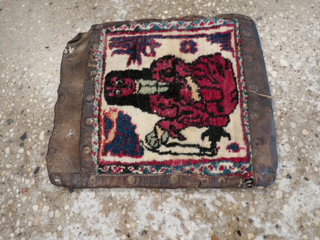 Antique Persian Mashad Pictorial Bag, No.22612 - Gss