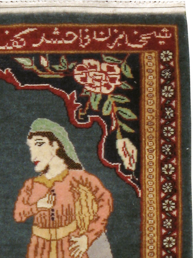 Vintage Persian Tabriz Pictorial Rug, No.22634 - Gss