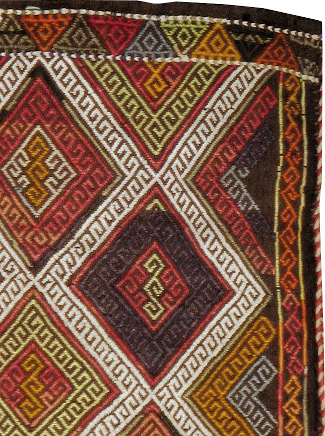 Antique Turkish Flatweave Kilim Pillowcase (Pair: 1 of 2), No.22663 - Gss