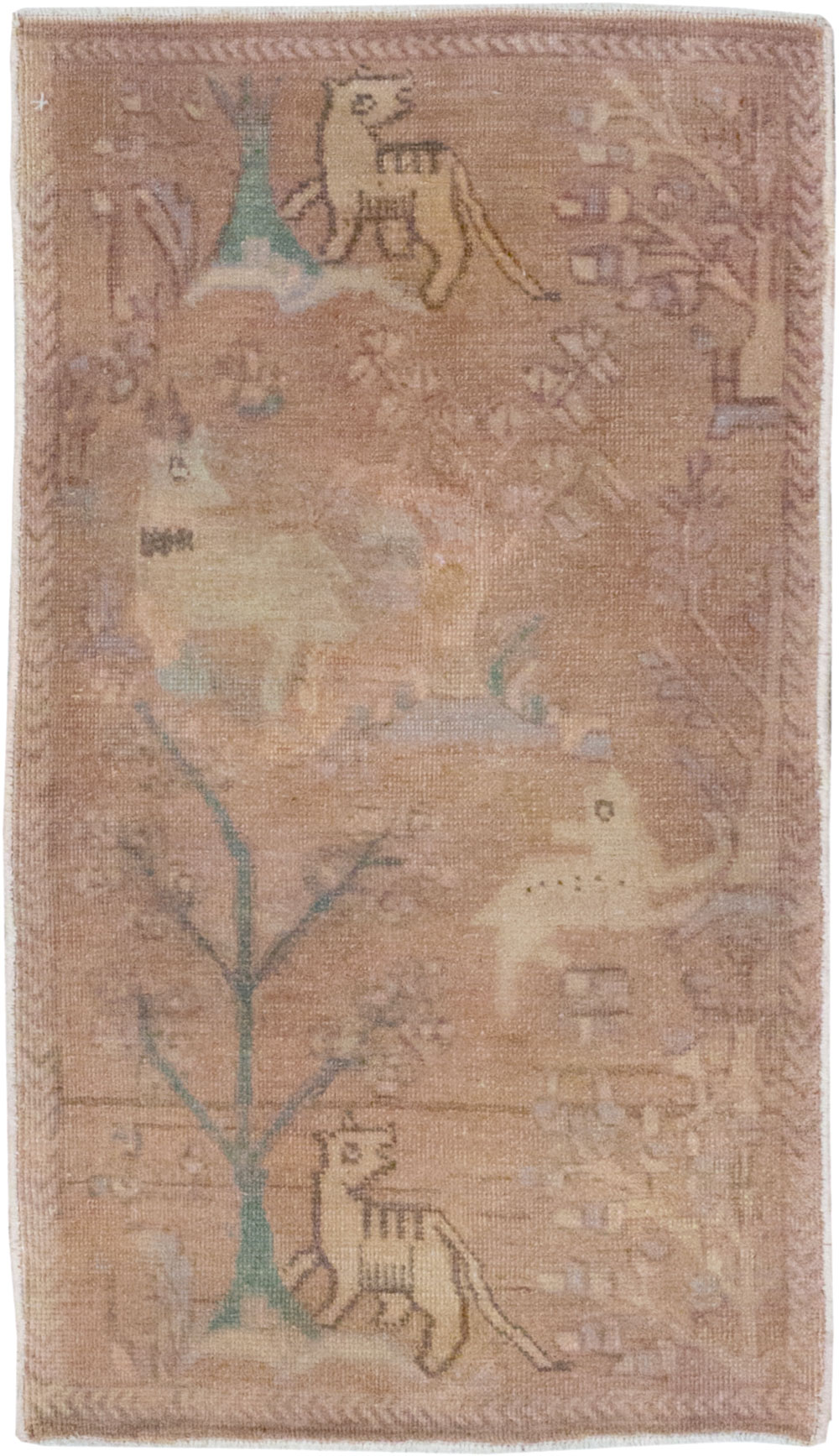 Vintage Persian Tabriz Pictorial Rug, No.22675 - Gss