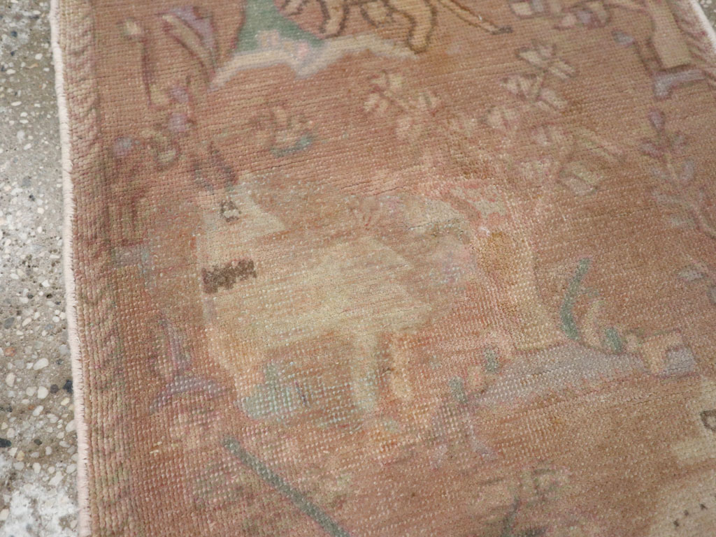 Vintage Persian Tabriz Pictorial Rug, No.22675 - Gss