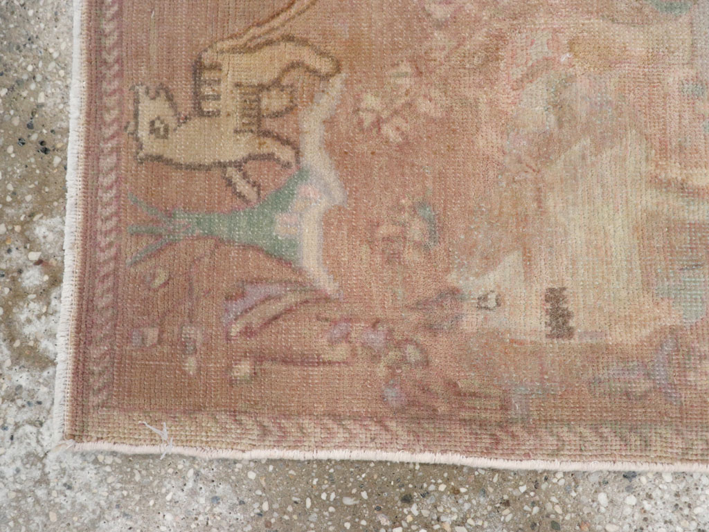 Vintage Persian Tabriz Pictorial Rug, No.22675 - Gss