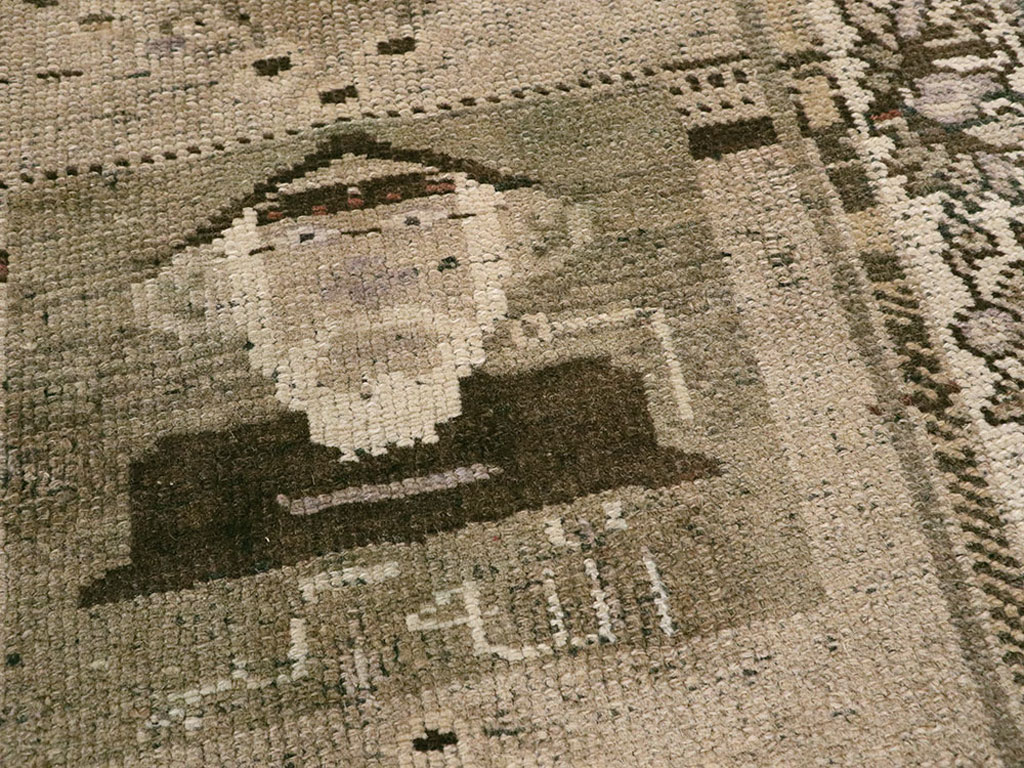 Vintage Persian Malayer Pictorial Rug, No.22676 - Gss