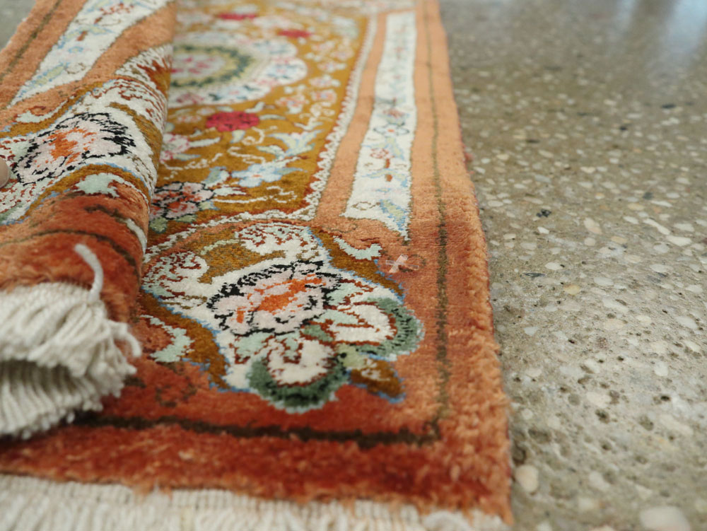 Vintage Persian Quom Silk Rug, No.22707 - Gss