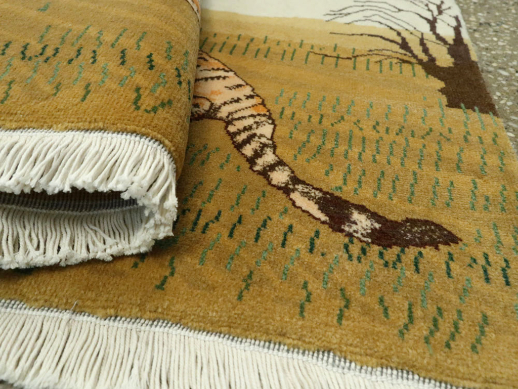 Vintage Persian Tabriz Pictorial Rug, No.22725 - Gss