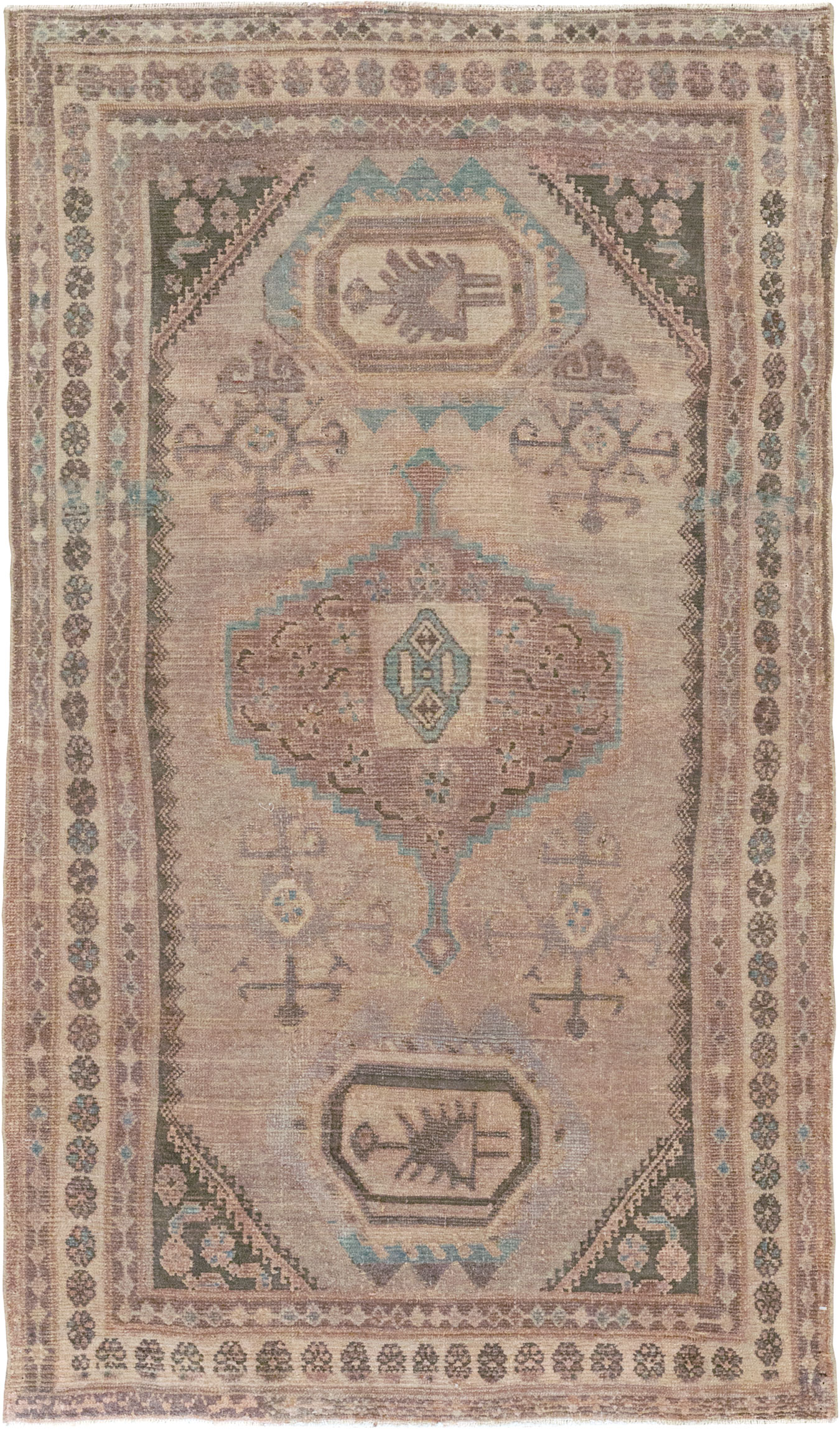 Vintage Persian Malayer Accent Rug, No.22739 - Gss