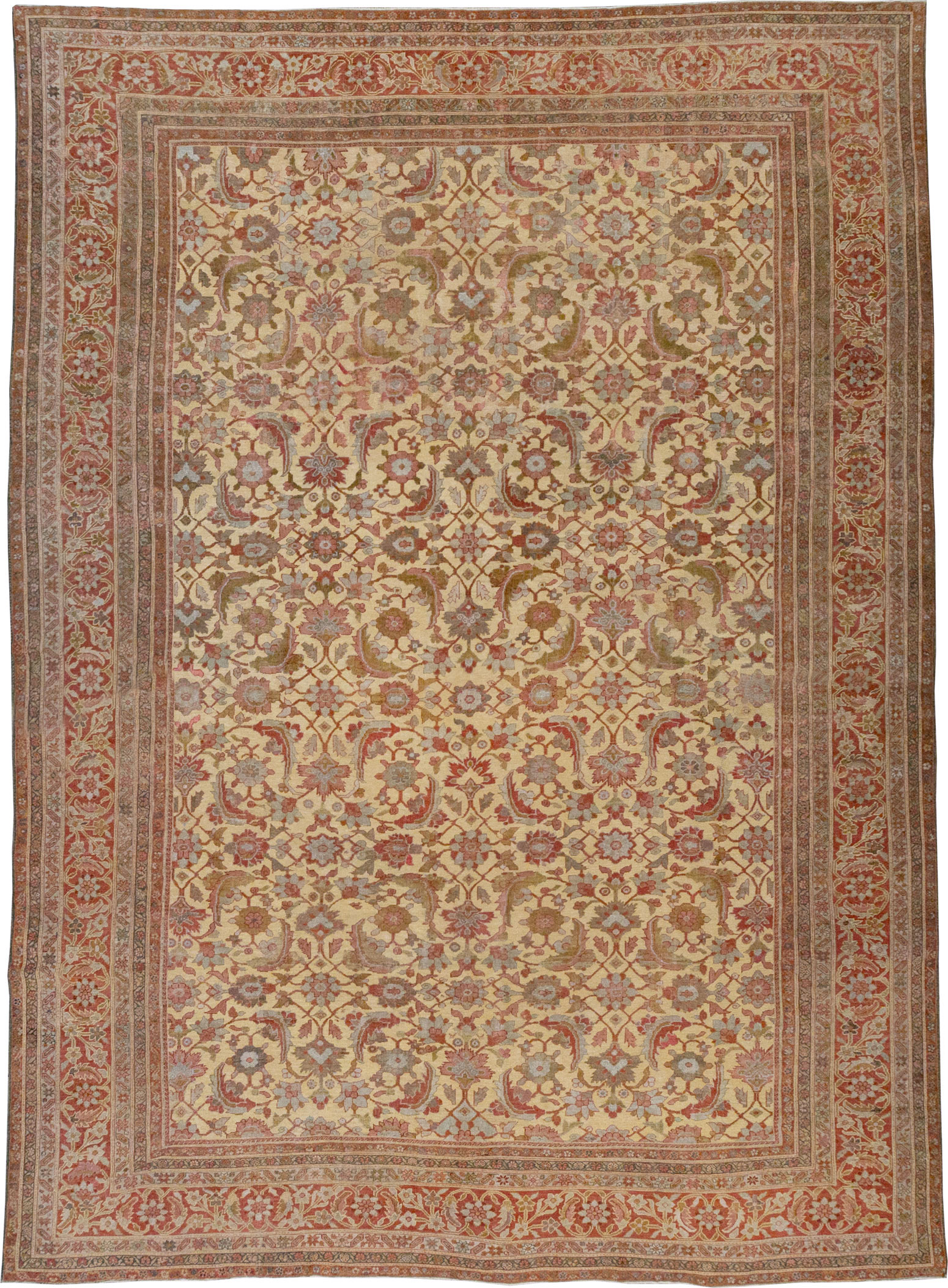 Antique Persian Mahal Oversize Carpet, No.22759 - Gss