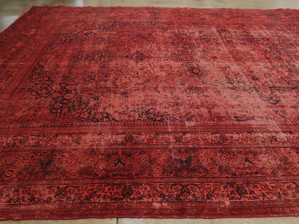 Antique Persian Mashad Over-Dye Carpet, No.22802 - Gss